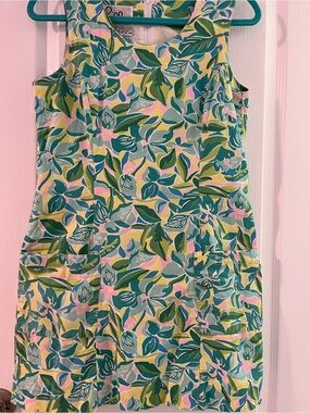 Lilly Pulitzer Sleeveless Mini Dress in Green, Blue, Yellow, Pink Floral Print